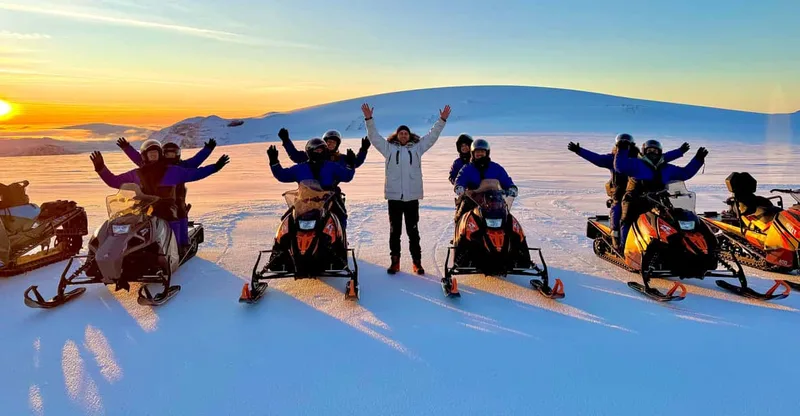 From Húsafell: Langjökull Glacier Small Group Snowmobiling — snowmobile tour in Iceland