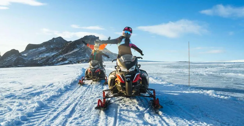 Into the Glacier: Snowmobile + Langjökull Ice Tunnel Combo — snowmobile tour in Iceland
