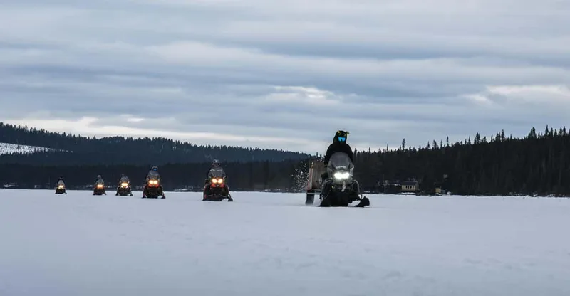 Northern Lights Snowmobile Tour with Transfer — snowmobile tour in Kiruna
