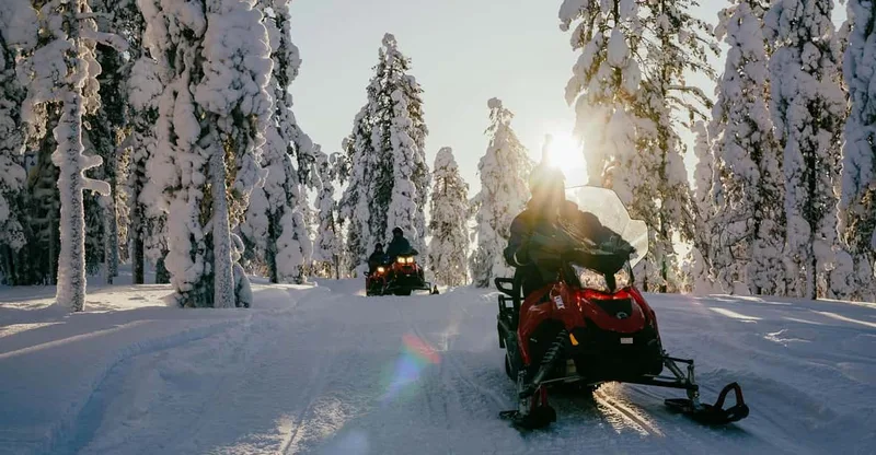3 Hour Snowmobile Safari Around Levi with Coffee Break — snowmobile tour in Levi