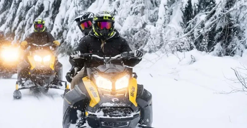 Twilight Snowmobile Adventure with Axe Throwing — snowmobile tour in Whistler